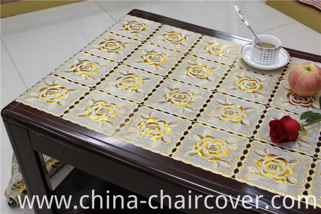 Popular Design Gold/Silver PVC Long Lace Table Runner